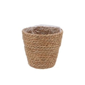 Seagrass Straw Basket Pot Brown 18x18cm