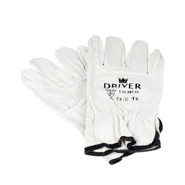 Glove grain leather brown black - size 11