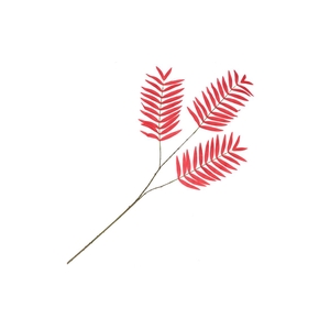 Silk Palm Leaf Red 87cm