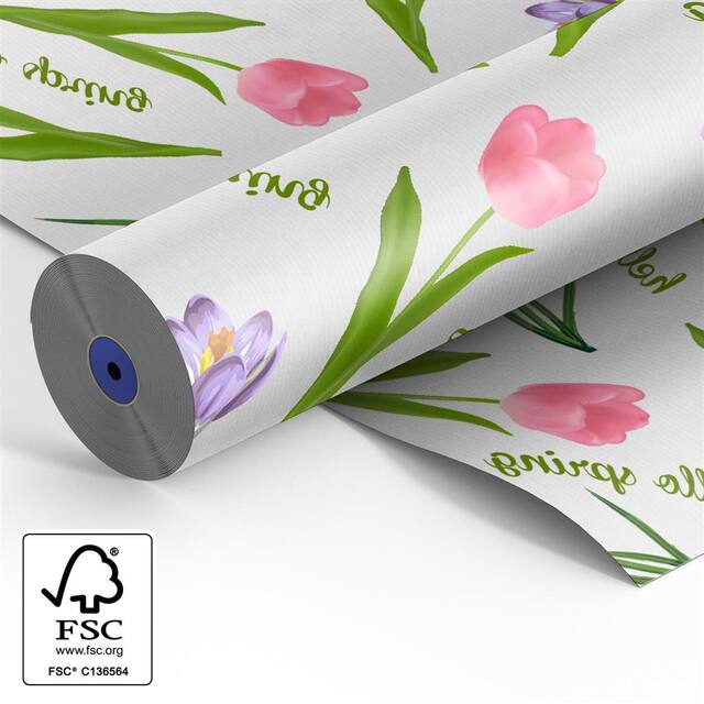 <h4>Paper roll 60cm white kraft 40g Hello Spring 500m</h4>