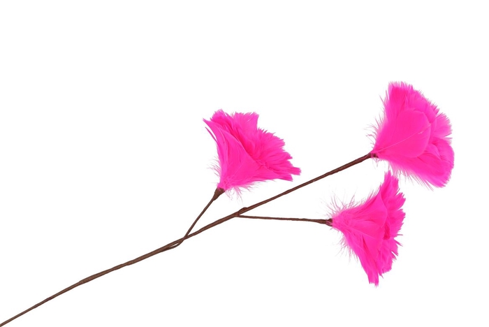 <h4>Silk Feather Flower Fuchsia 3 Op Steel 80cm Nm</h4>