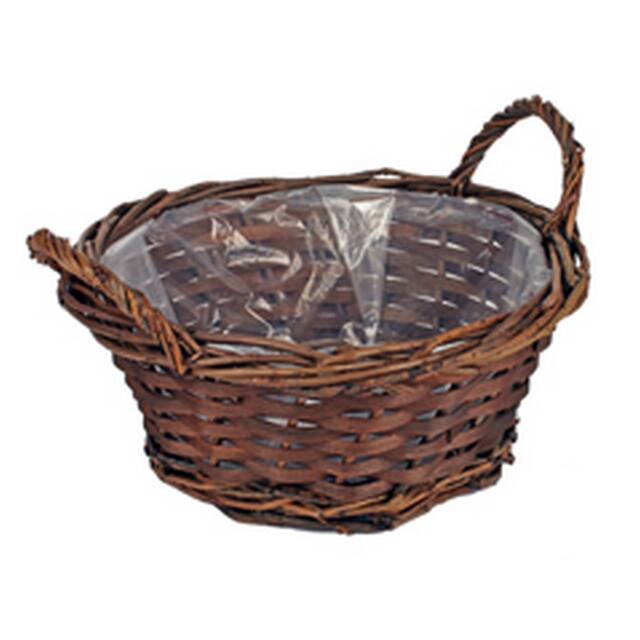 Basket Hanoi woodbar Ø25xH10,5cm brown