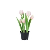 Silk Tulip In Pot 5x Pink 26cm