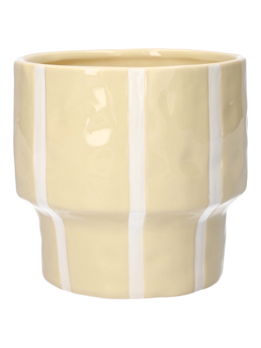 <h4>DF03-710163559 - Pot Ariona d15xh14.8 cream+white stripes</h4>