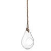 Glas Hanger druppel+touw d12*25cm