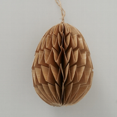 Decorative pendant Kassia, Egg, With hanger, H 12,00 cm, D 10,00 cm paper recycled natural