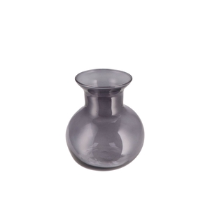 Mira Smoke Glass Cone Neck Sphere Vase 16x16x17cm