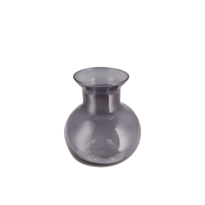 <h4>Mira Smoke Glass Cone Neck Sphere Vase 16x16x17cm</h4>