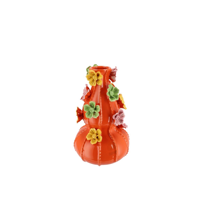 <h4>Flower Orange Vase Bubbels 14x22cm</h4>