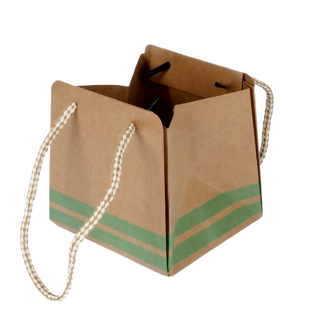Bag Sporty carton 12,5x11,5xH12,5cm light green