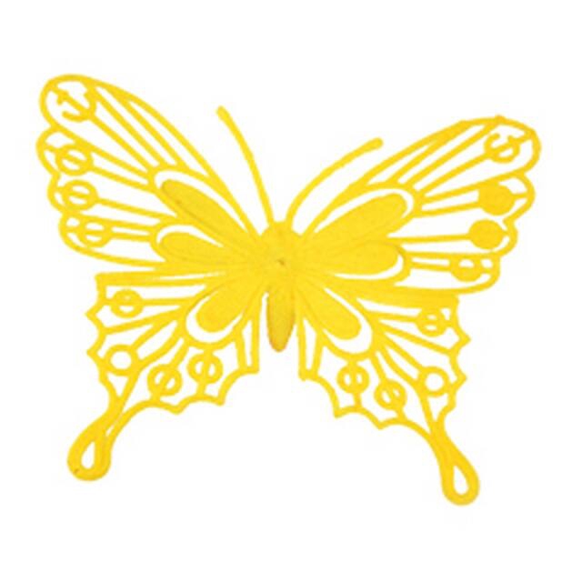 <h4>Pick Butterfly baroque 9x10cm+50cm stick yellow</h4>