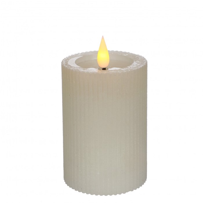 Candle LED cylind.rib d07*10cm ex.AAA