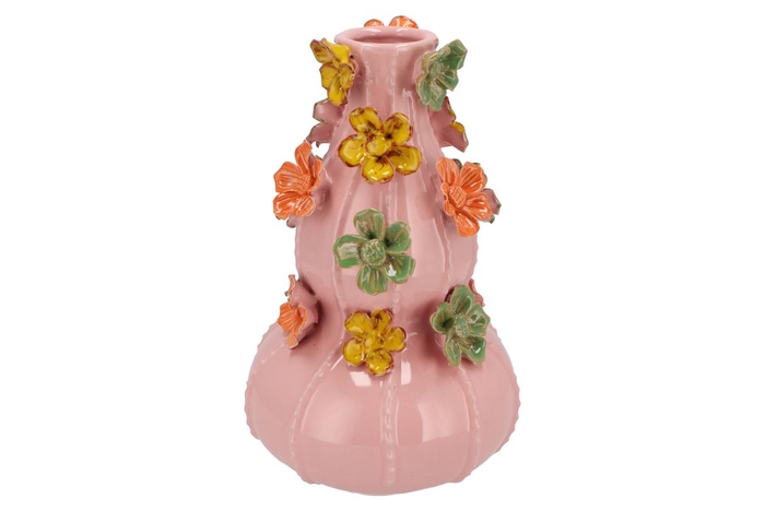 Flower Light Pink Vase Bubbels 19x31cm