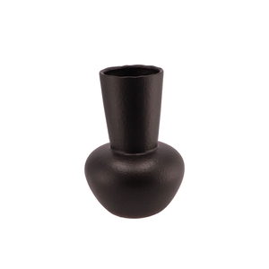 Djedda Vase Flat Mat Black 21x29cm