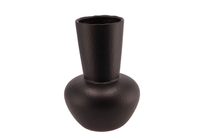 Djedda Vase Flat Mat Black 21x29cm