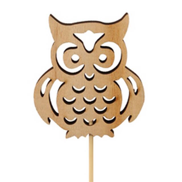 <h4>Pick owl nature wood 7x6cm+50cm stick</h4>