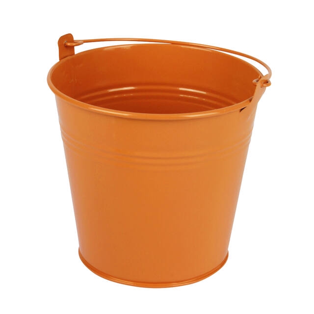 Bucket Sevilla zinc Ø13xH13cm - ES12 orange gloss