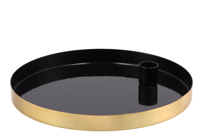 <h4>Marrakech black candle plate round 22x2 5cm</h4>