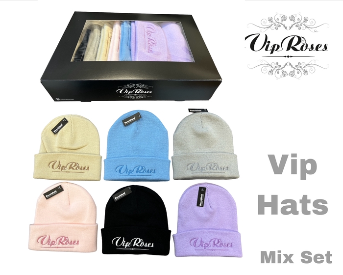 <h4>Vip Roses Beanie Hat Set of 6</h4>