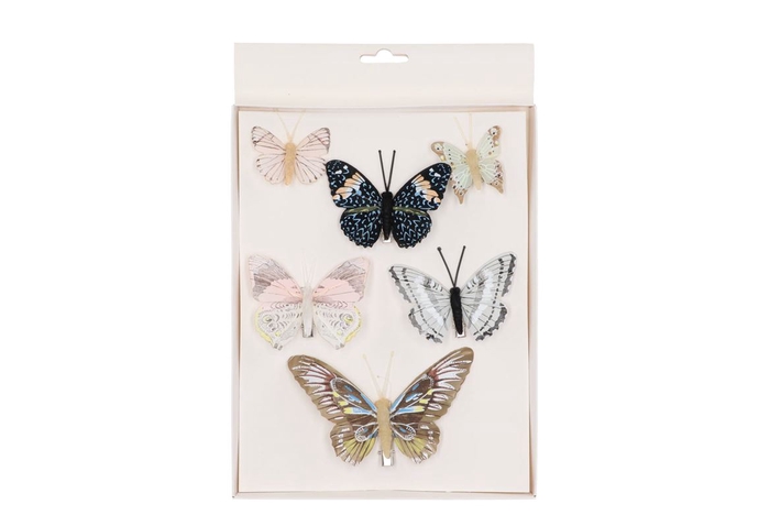 <h4>Stick-ins Butterfly On Clip Natural Mix A 6 Pieces</h4>