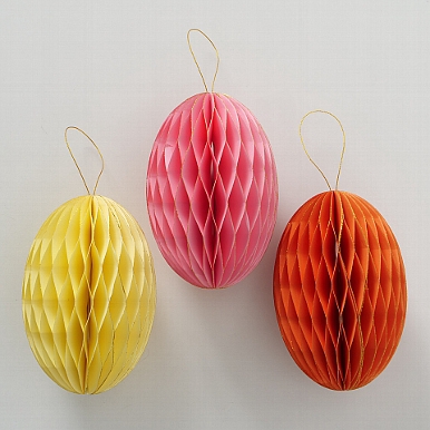 Decorative pendant Sander, 3 ass., Egg, H 17 cm, D 12 cm, Paper paper colour-mix