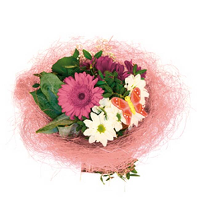 <h4>Bouquet holder sisal round Ø25cm pink</h4>
