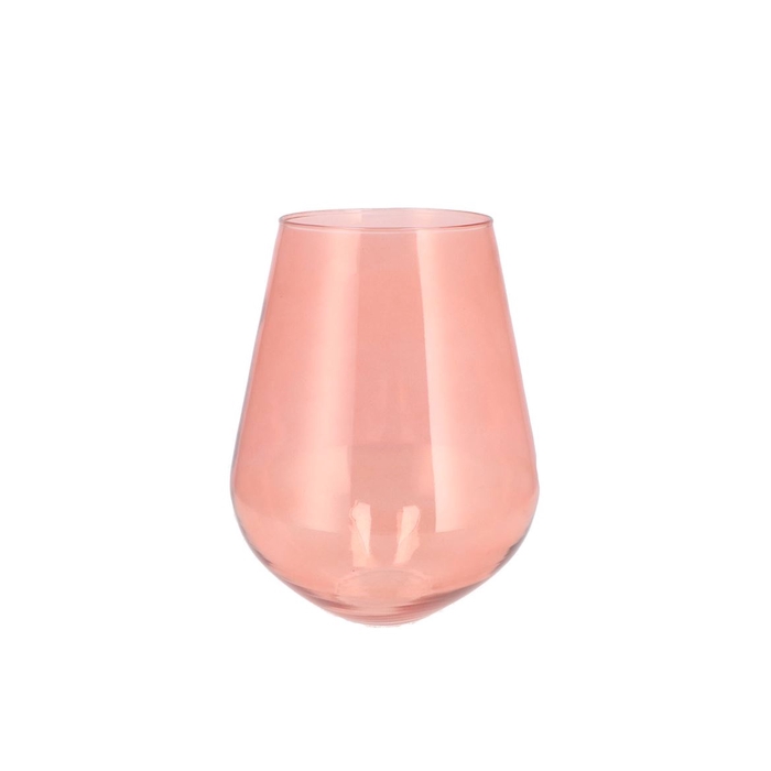 <h4>Mira Pink Glass Wide Vase 20x20x22cm</h4>