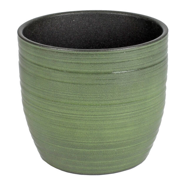 Pot Bergamo keramiek Ø14xH13cm groen