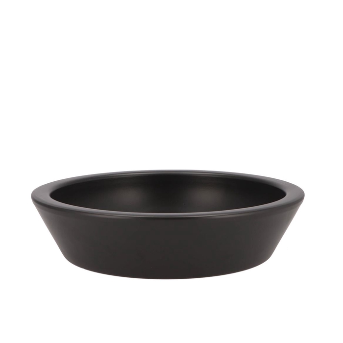 <h4>Ceramic Bowl Mat Zwart Low Round 25x6cm</h4>