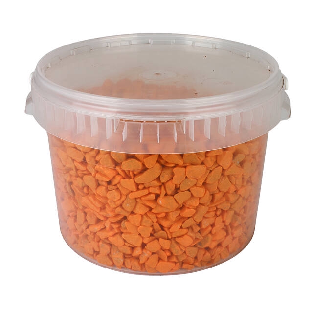 <h4>Pebbles painted bucket 1-2cm 3 liters orange</h4>