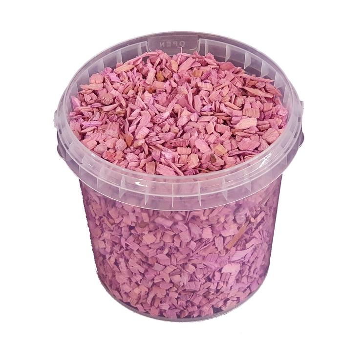 <h4>Wood chips 1 ltr bucket Pink</h4>