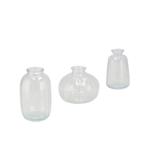 Dayah transparent glass bottle s/3 7x11cm