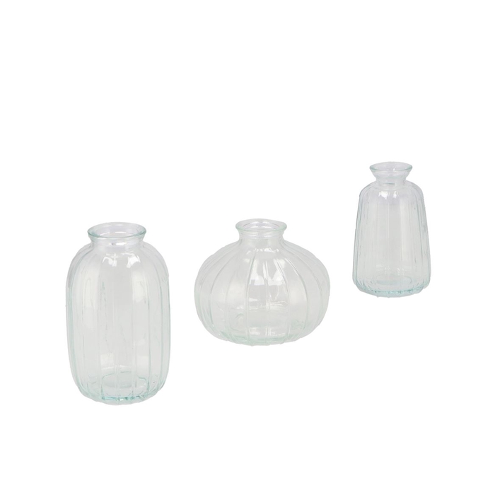 <h4>Dayah Transparent Glass Bottle S/3 7x11cm</h4>