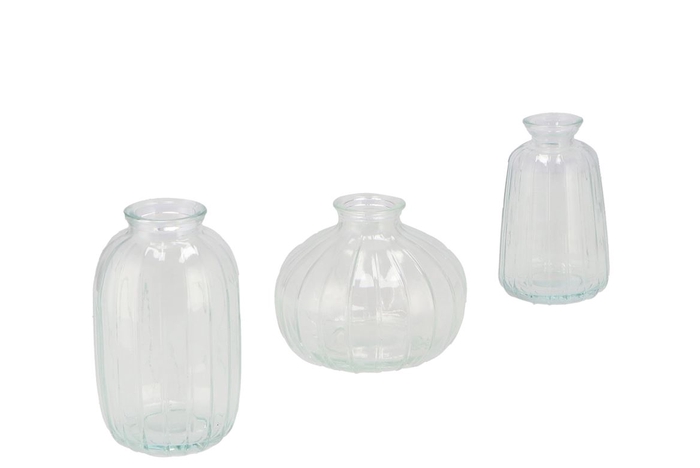<h4>Dayah Transparent Glass Bottle S/3 7x11cm</h4>