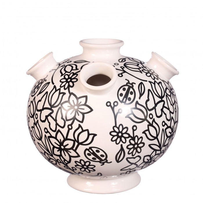 <h4>Ceramics Tulip vase doodle d18*17.5cm</h4>