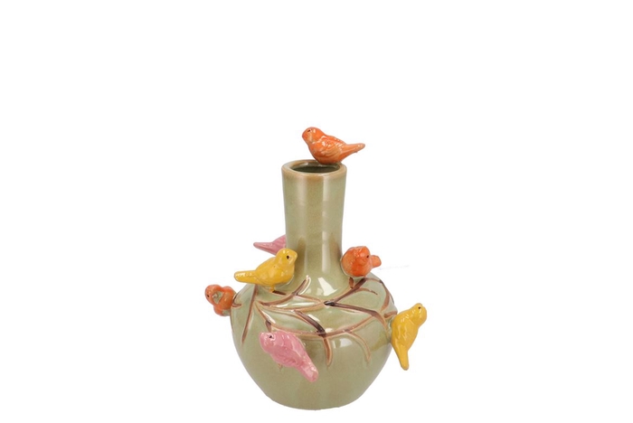 <h4>Bird Vase Pistache Tube 13x15cm</h4>