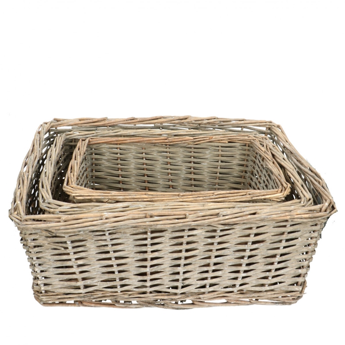 Basket sets Toff tray S/3 44*38*18cm
