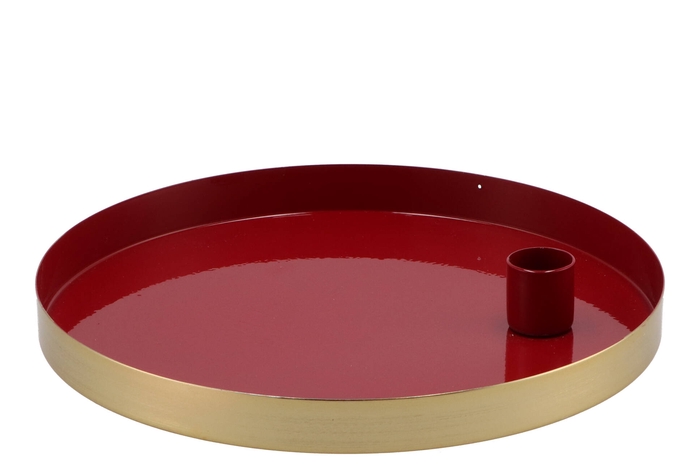 Marrakech Bordeaux Candle Plate Round 22x2,5cm