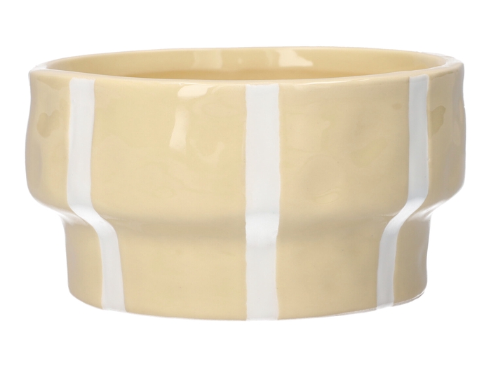 DF03-710163800 - Planter Ariona d14xh7.5 cream+white stripes
