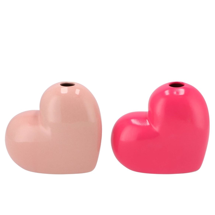 <h4>Love Sweet Heart Vase Fuchsia Pink Ass 16x7x15cm</h4>