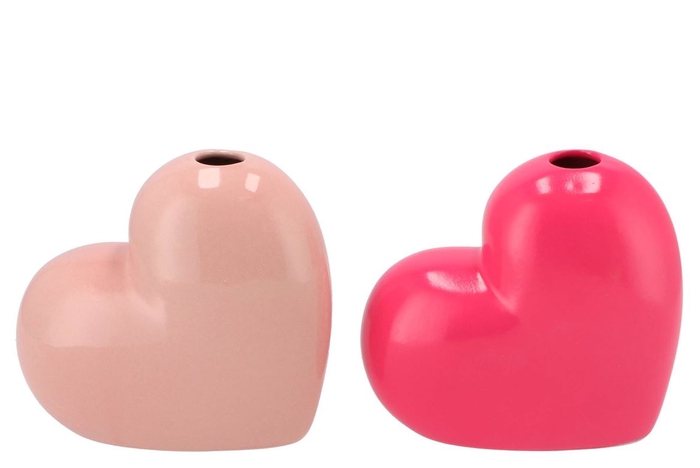 <h4>Love Sweet Heart Vase Fuchsia Pink Ass 16x7x15cm</h4>