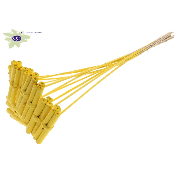 <h4>Jute Stick Posy on stem Covered Yellow</h4>