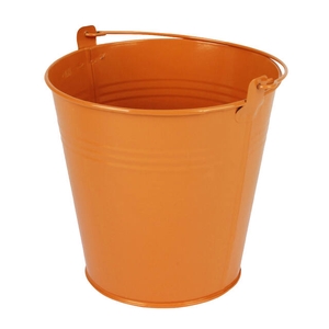 Bucket Sevilla zinc Ø15,5xH14,8cm ES14 / 15 orange
