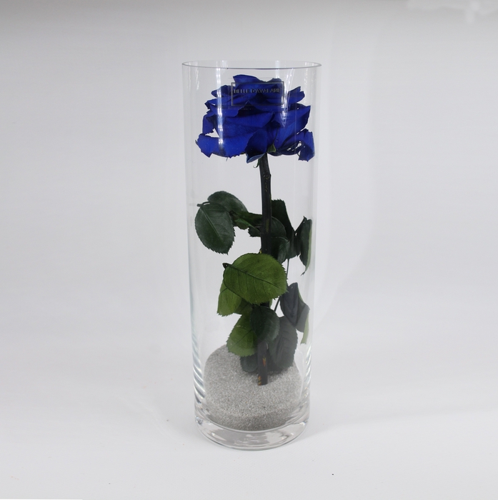 Cilinder d9x30h blauw glas