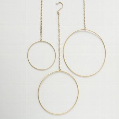 Decorative pendant Rumba, Round, With hanger, D 20,00 Quantity in set: 1; cm, Iron iron gold