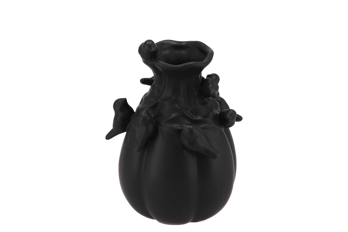<h4>Bird Vase Mat Black 13x13x19cm</h4>