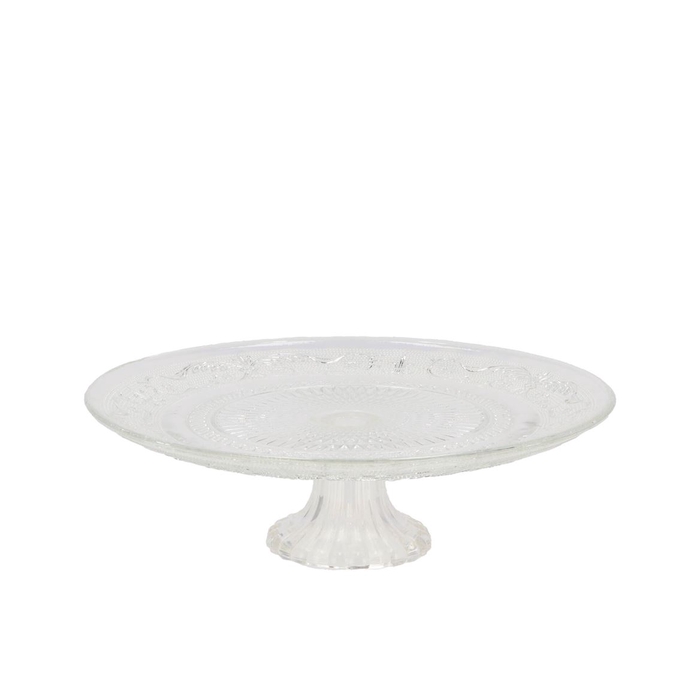 <h4>Dayah Transparent Glass Plate On Foot 20x8cm</h4>