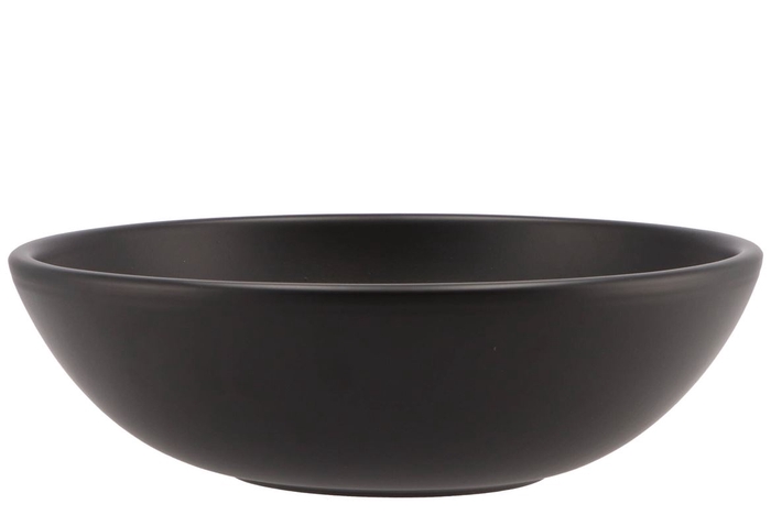 Vinci Matt Black Bowl Low Sphere Shaded 30x9cm