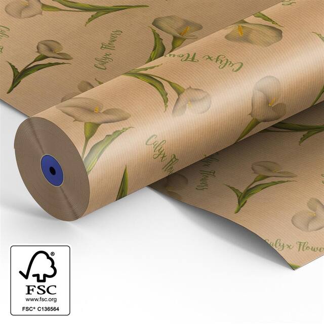 Paper roll 60cm br. kraft 40g Calyx Flowers 500m