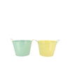 Zinc Basic Pastel Green/yellow Ears Bucket 19x16cm